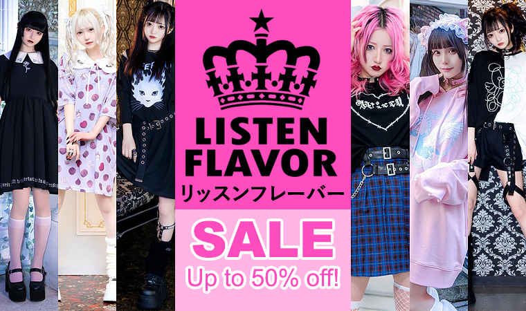LISTEN FLAVOR sale - up to 50% off on authentic Japanese Harajuku clothing